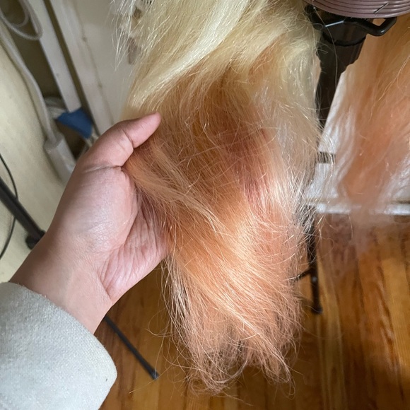 Blonde and Peach Ombré Wig - Picture 5 of 14